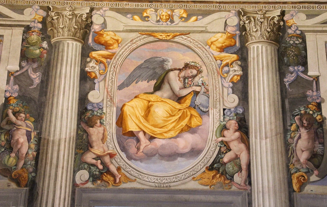 253-Virtù della famiglia Medici-Salone di Leone X-virtù-Villa di Poggio a Caiano